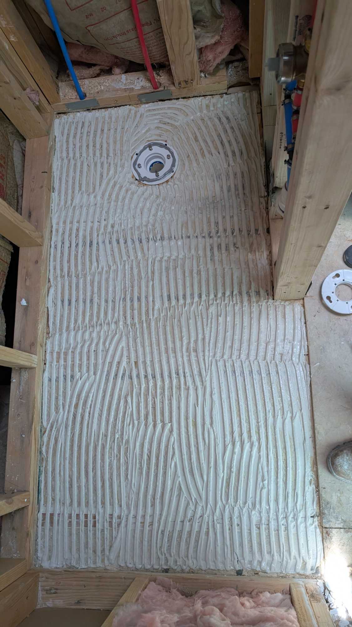 Installing hall bath shower pan