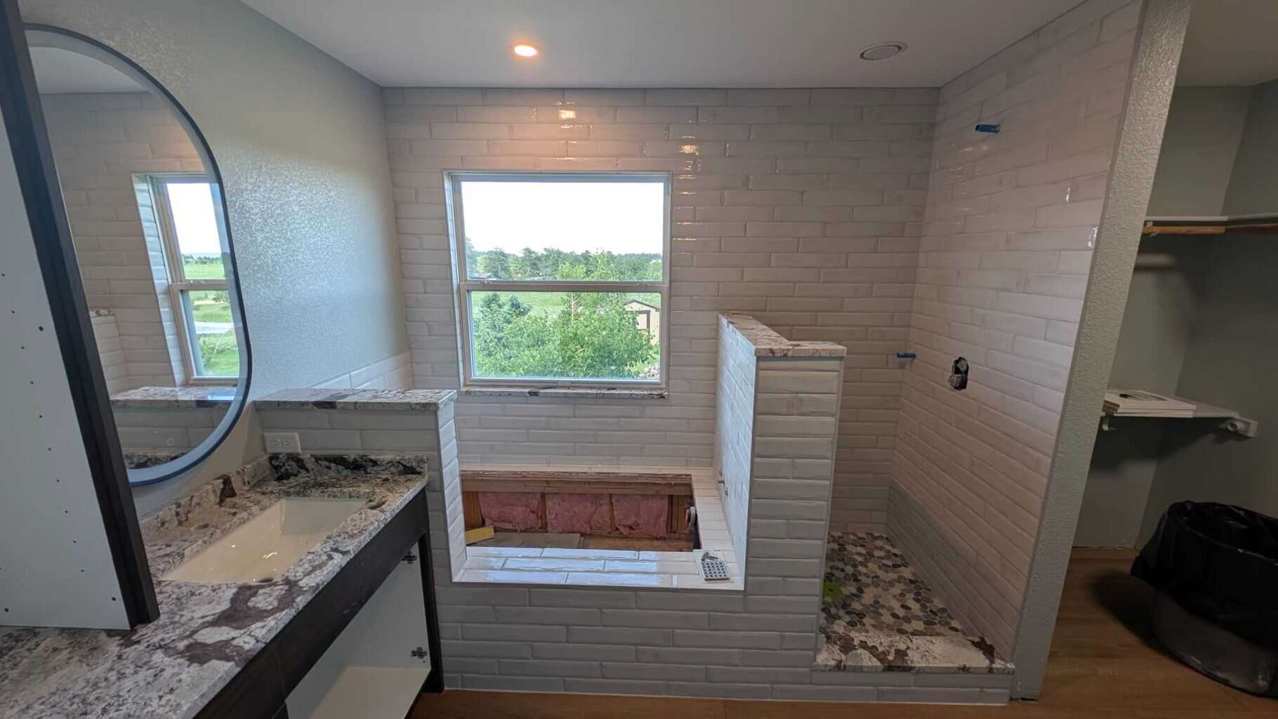 Shower and tub surround finished