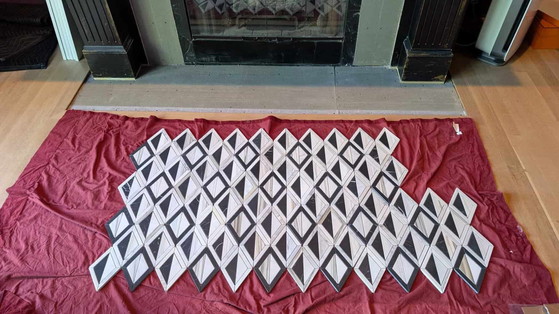 Getting ready to install the hearth tile