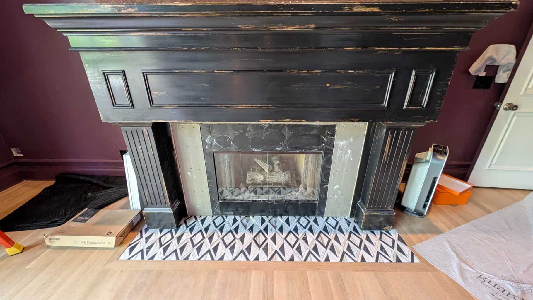Almost all of master fireplace hearth set - short 1 sheet