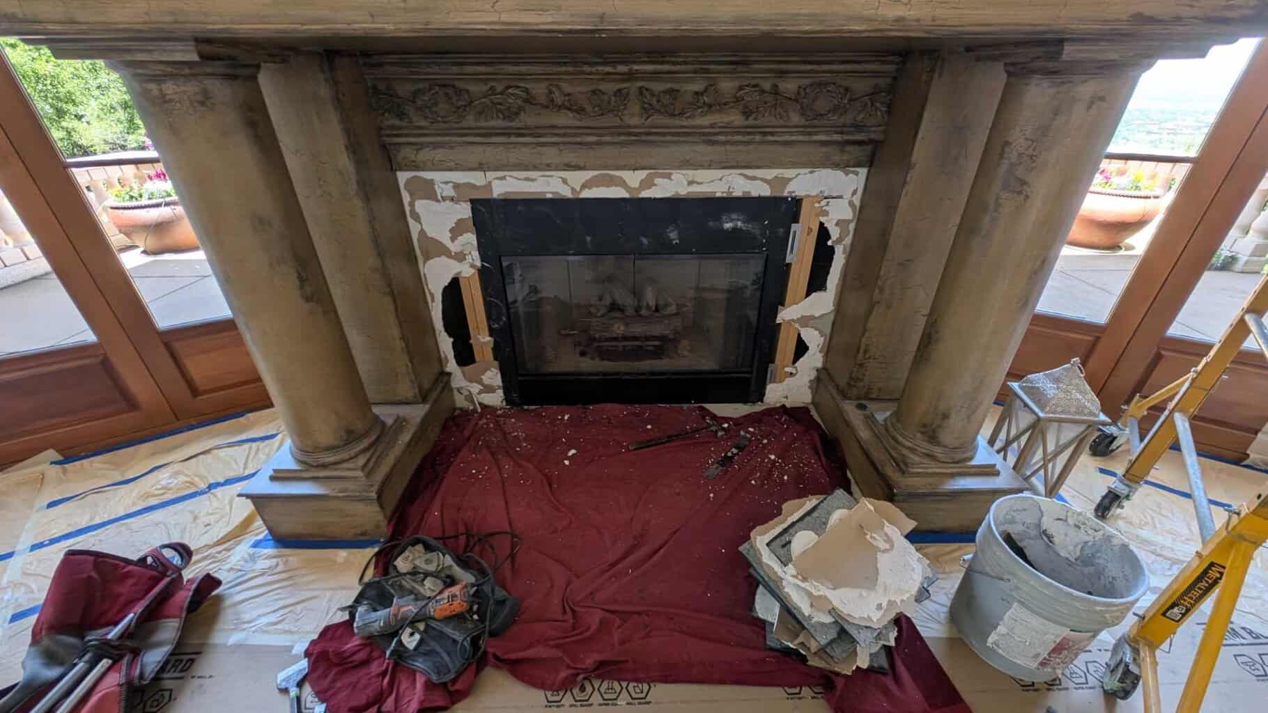 Fireplace demo in progress