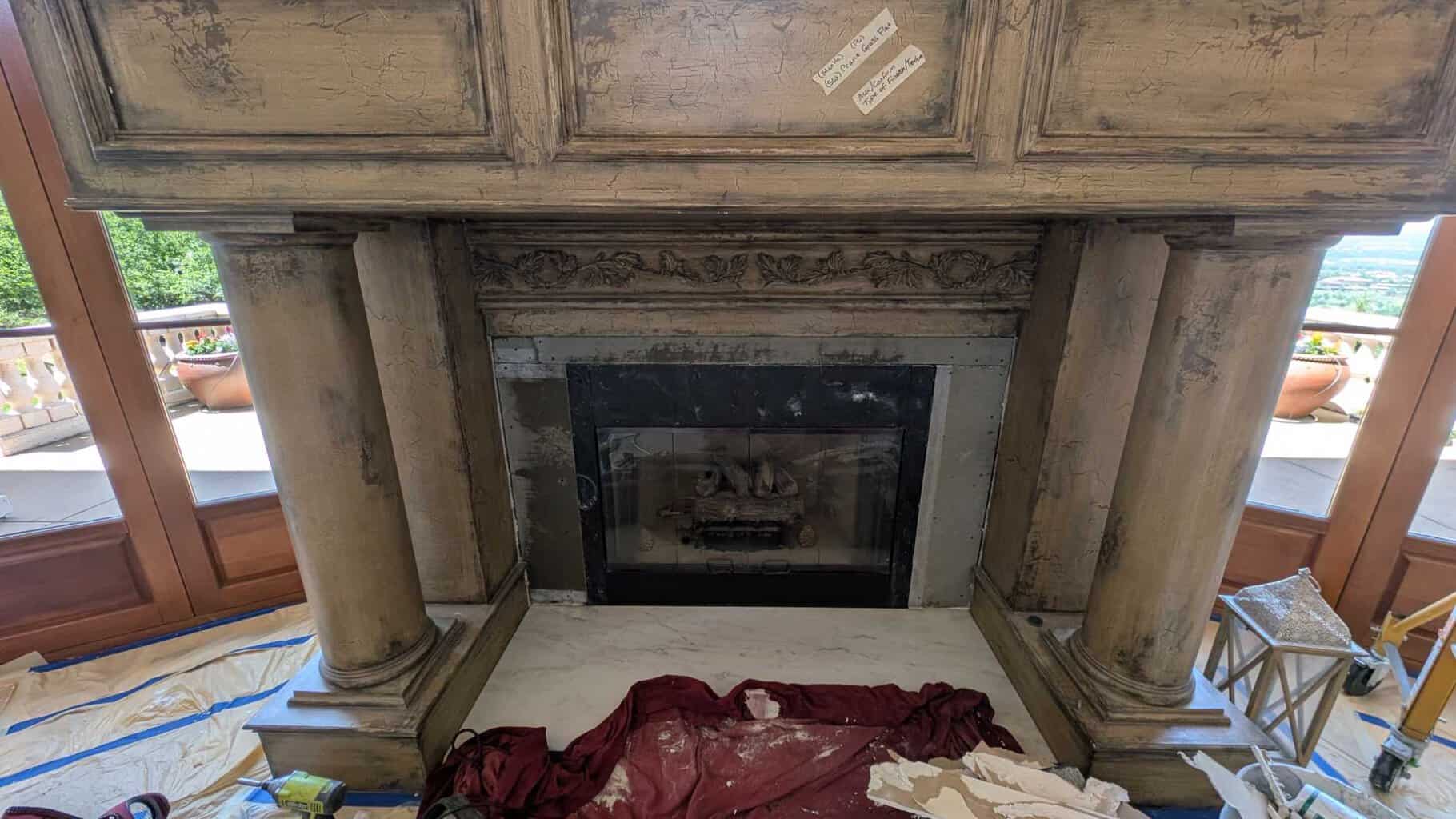 Supports added and cement board installed