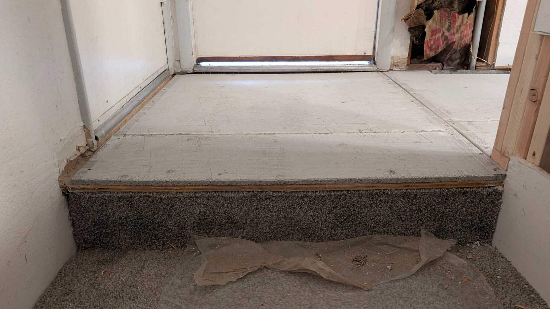 Step from tile to carpet