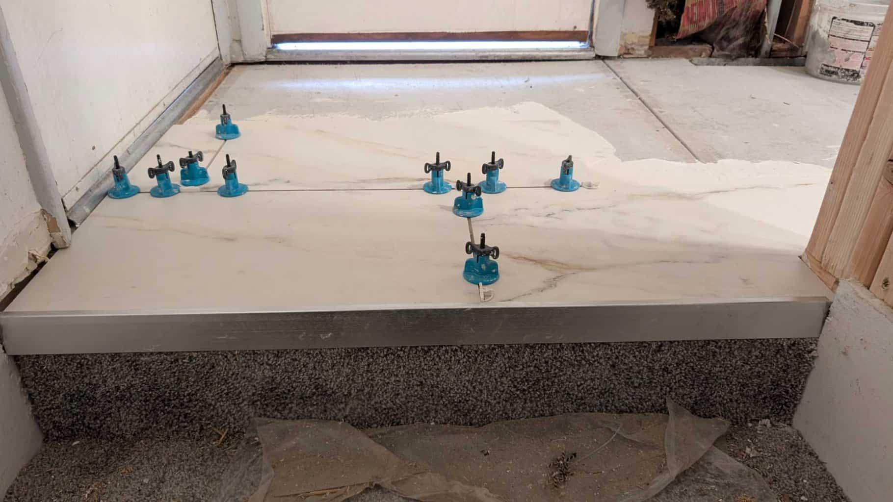 Stair nose trim installed