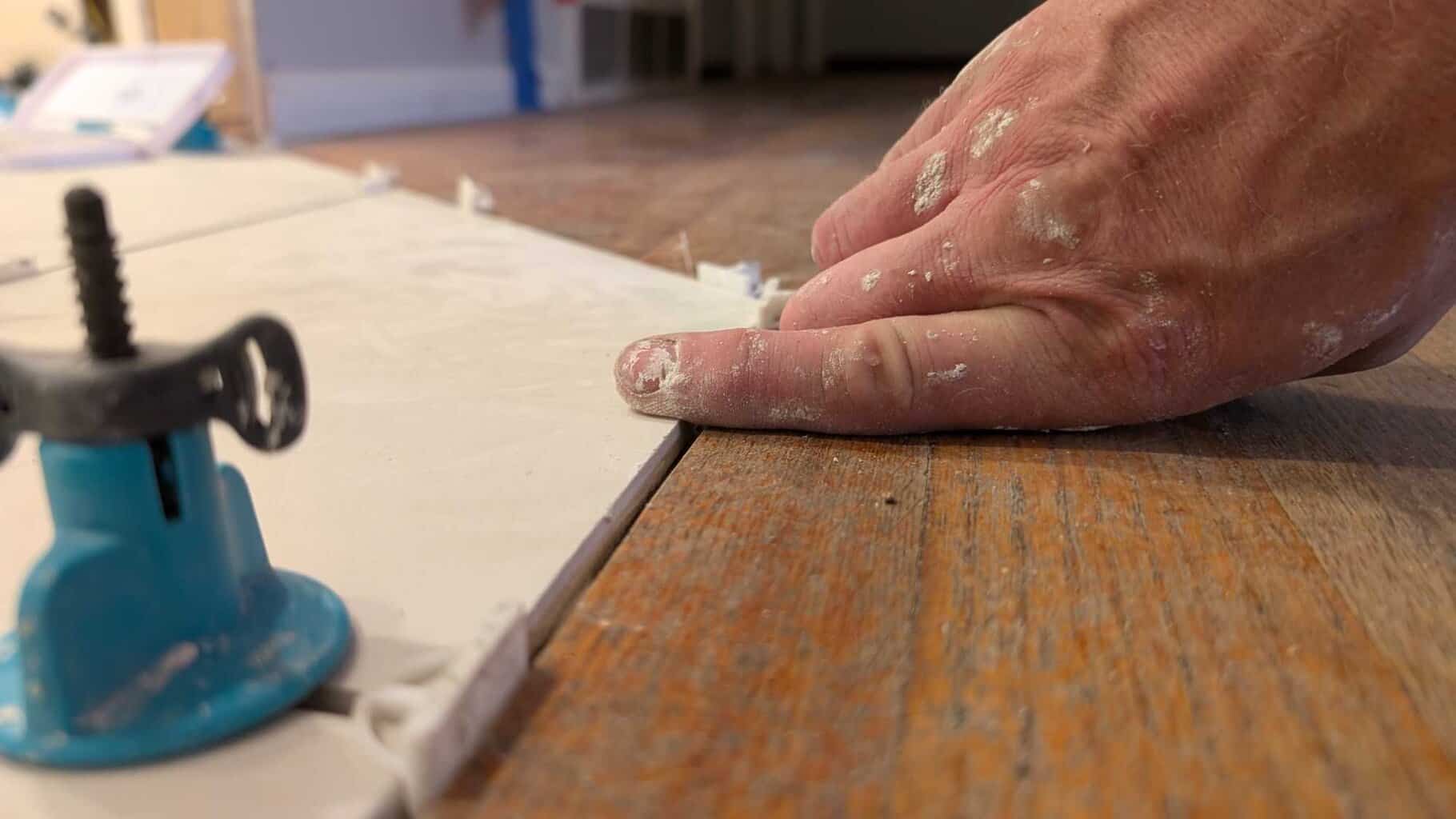 Tile to wood transition came out pretty close in height