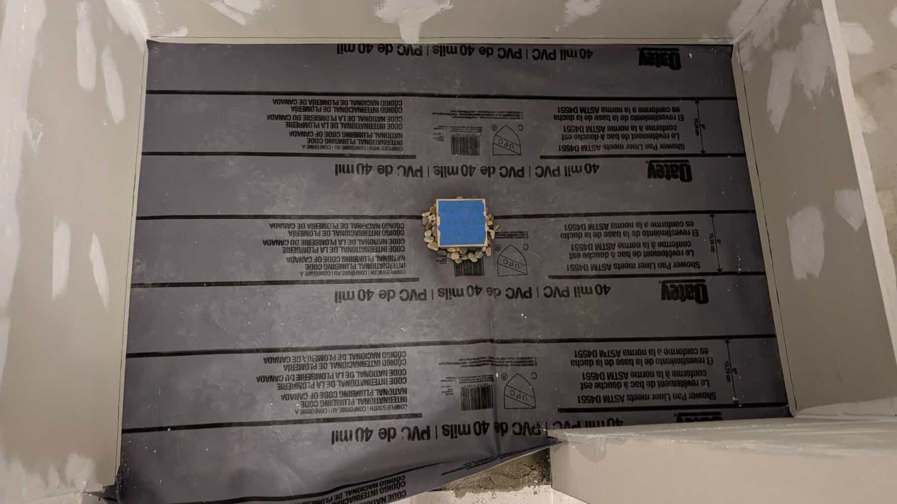 Walls and drain installed