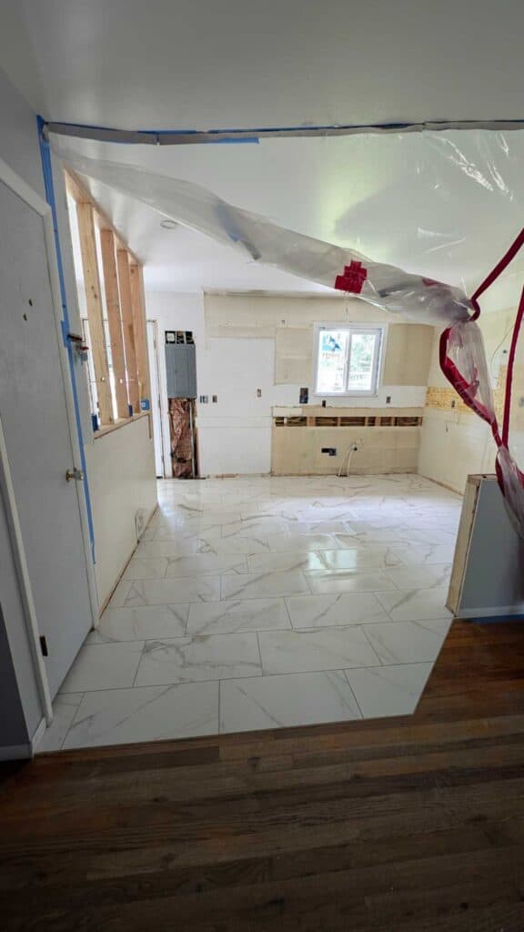 Floor grouted, caulked, and finished2