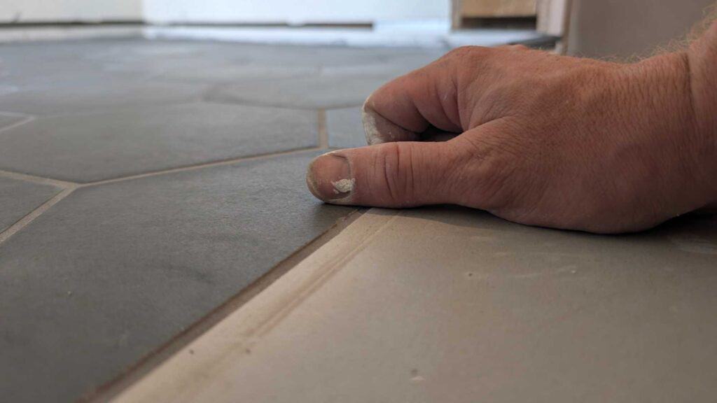 Height of new floor matched to old floor