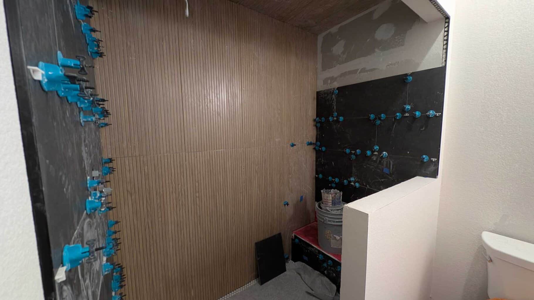 More of the walls in the steam shower set2