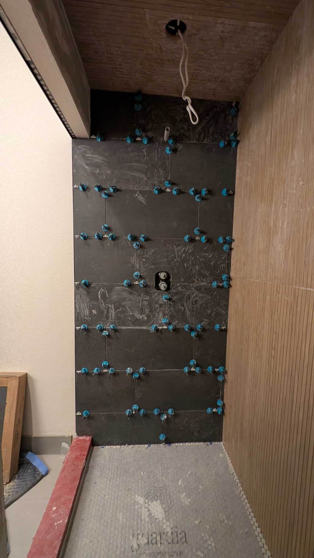 More of the walls in the steam shower set4