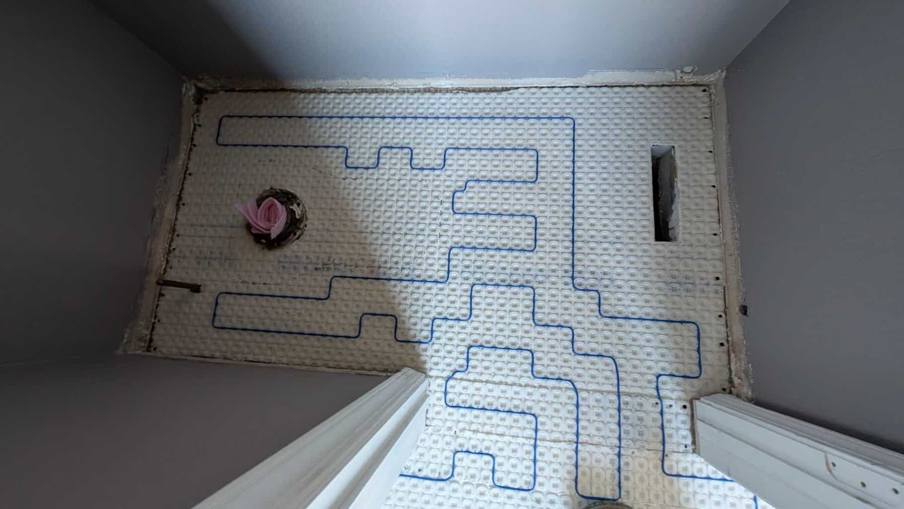 Warm wire installed in master bath throne room