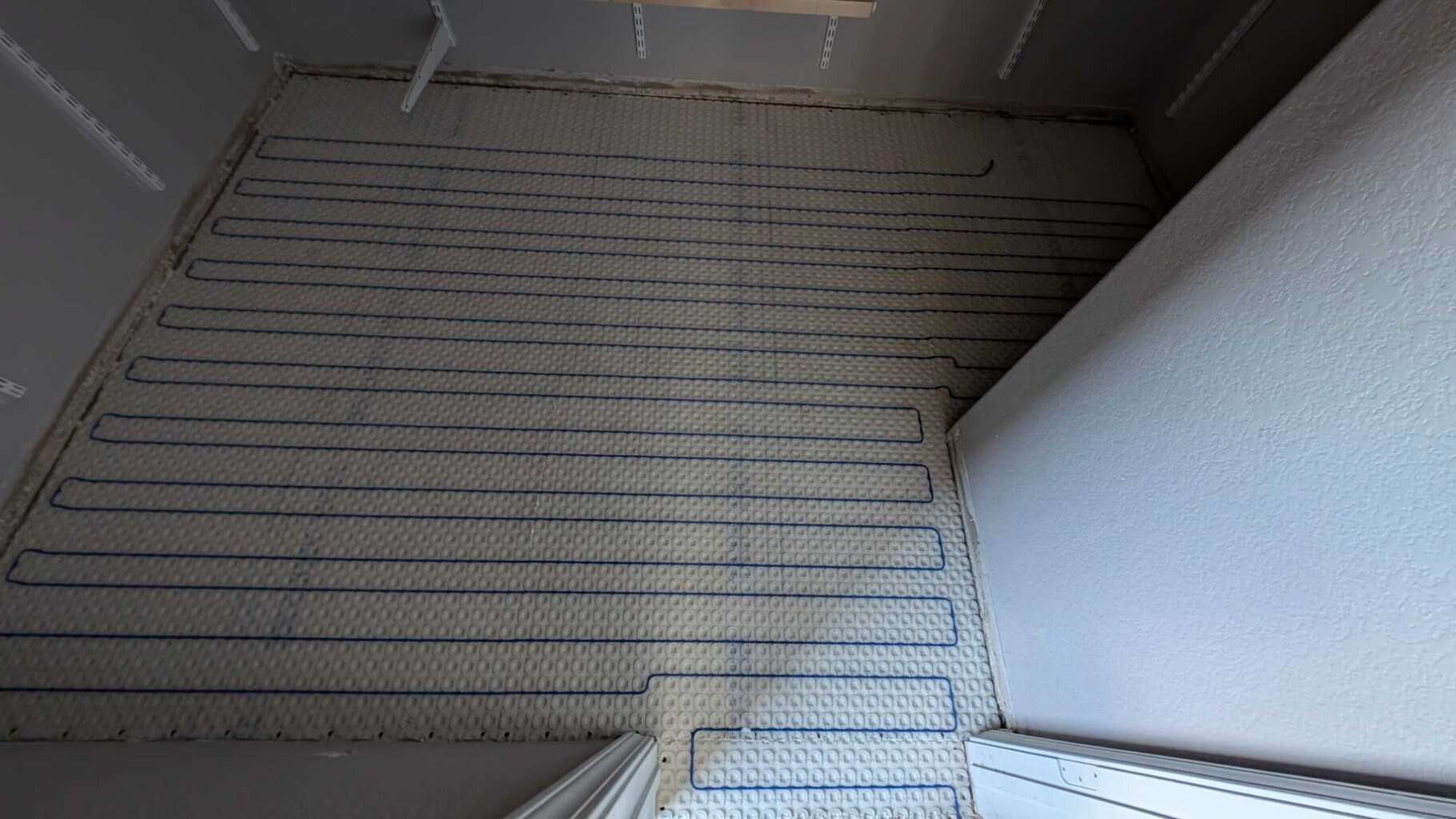 Warm wire installed in master bath closet