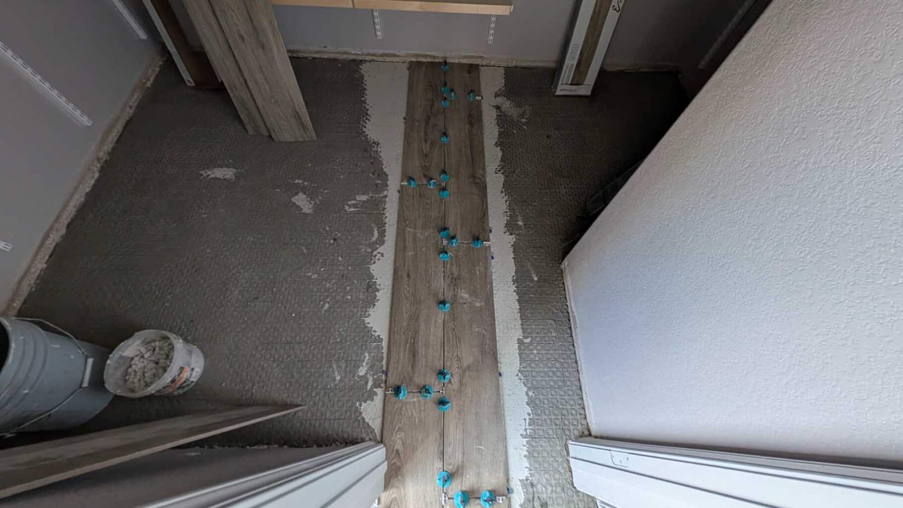 Couple of courses installed into the master bath closet