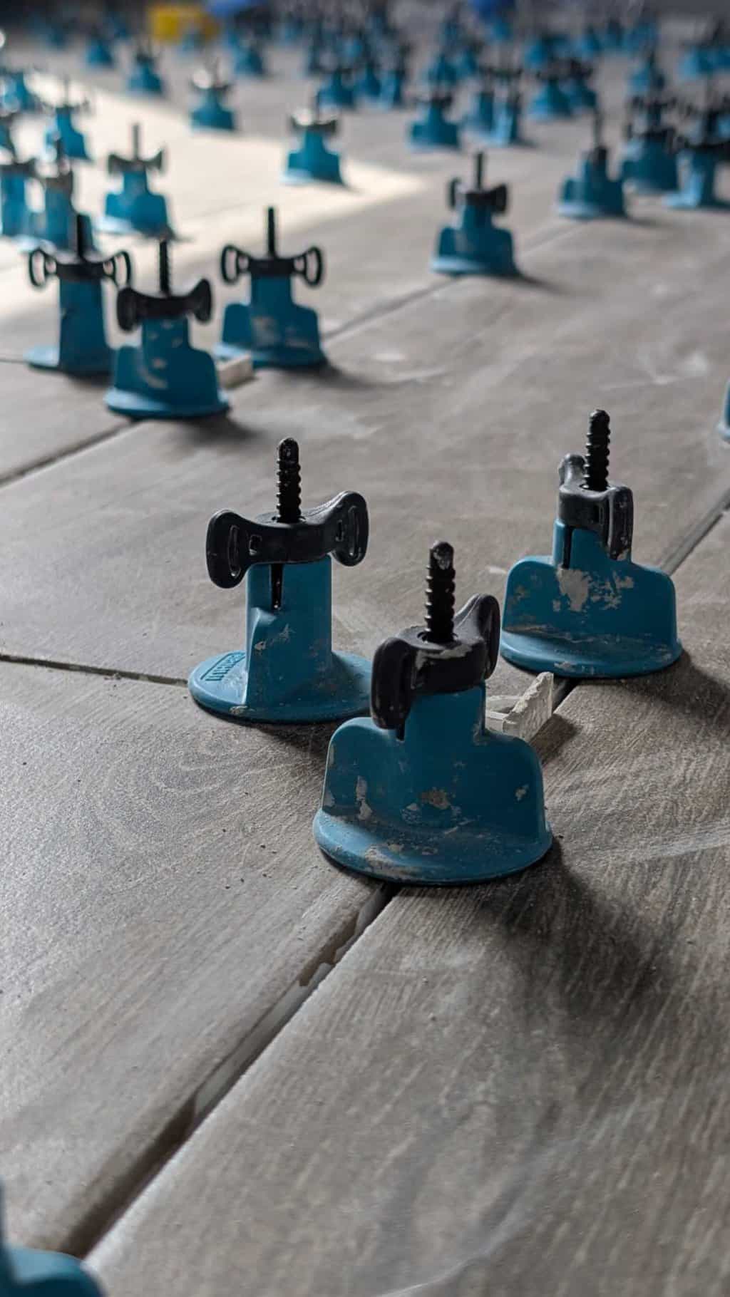 T-lock closeup in master bath floor