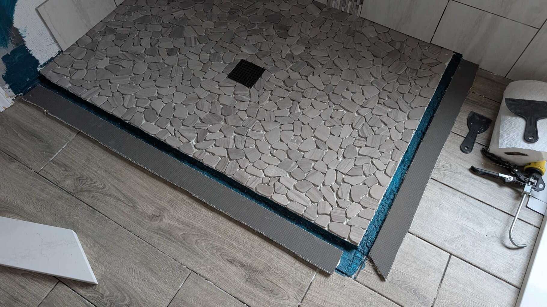 Completed the install of the master shower floor