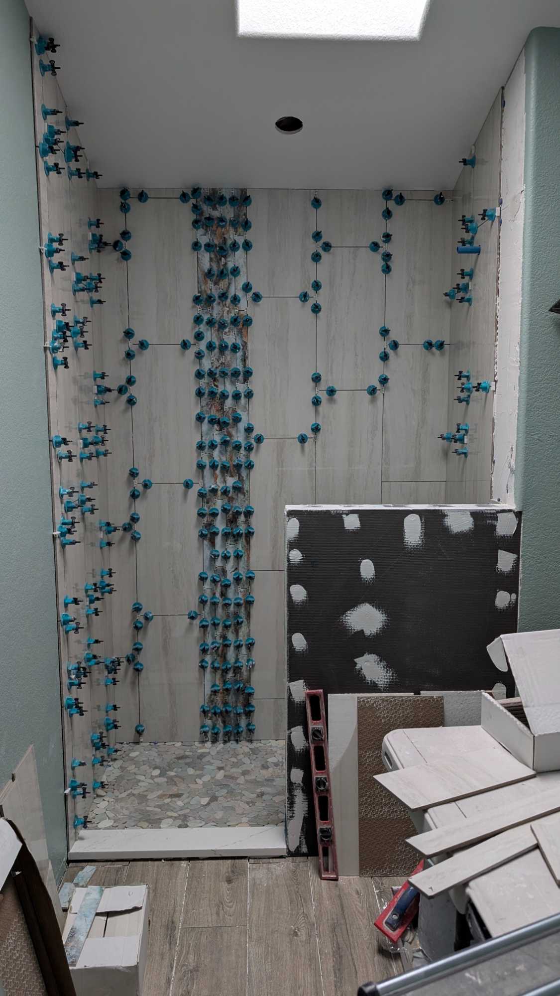 Current progress on hall bath shower