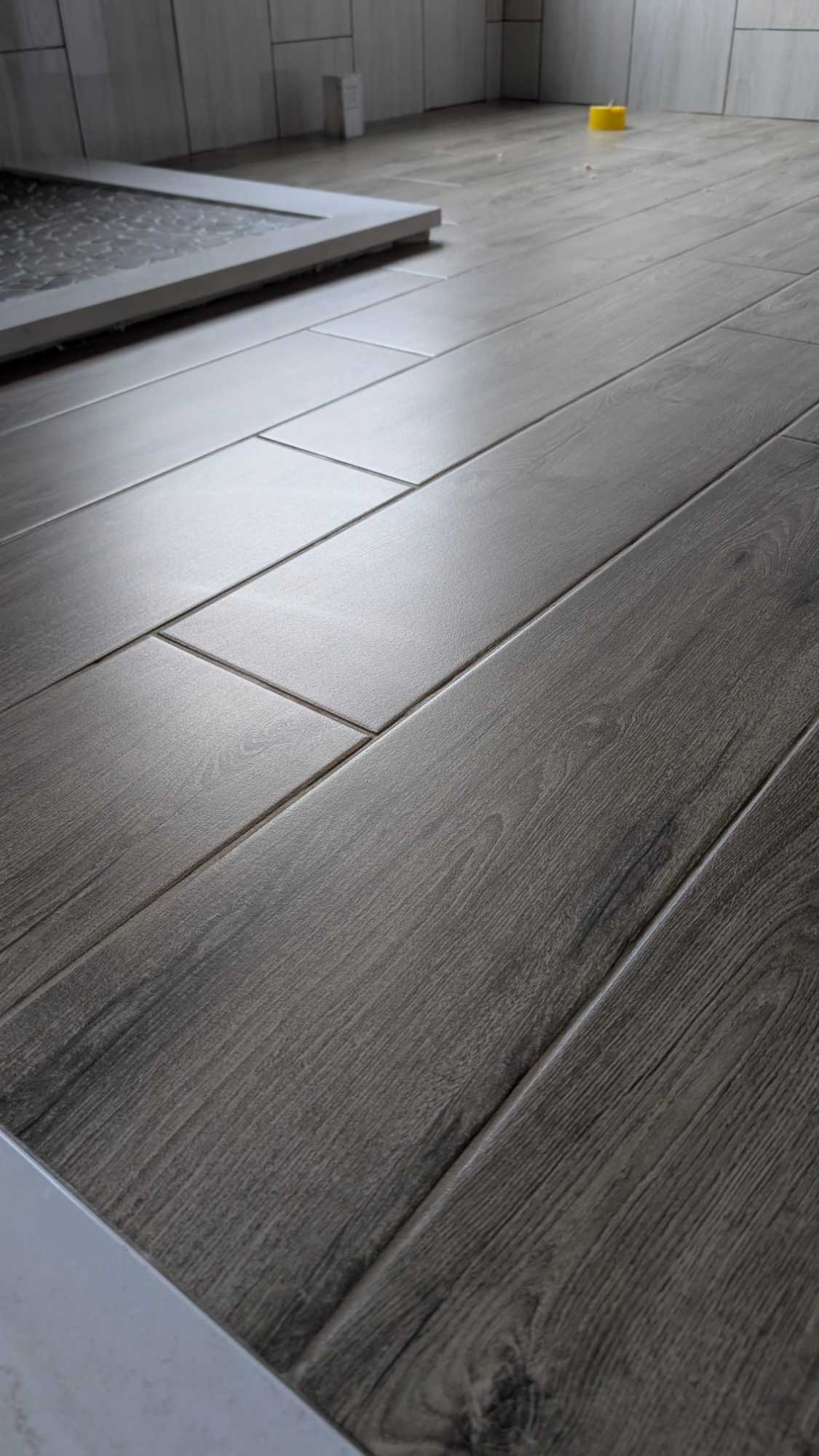 Primary bath floor closeup