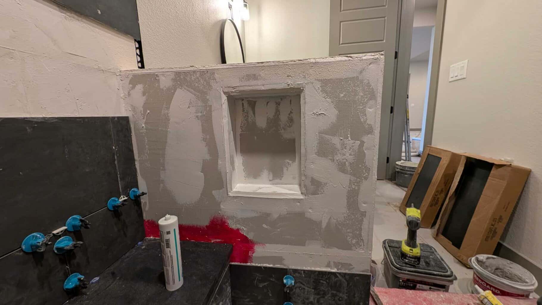 Niche installed and sealed