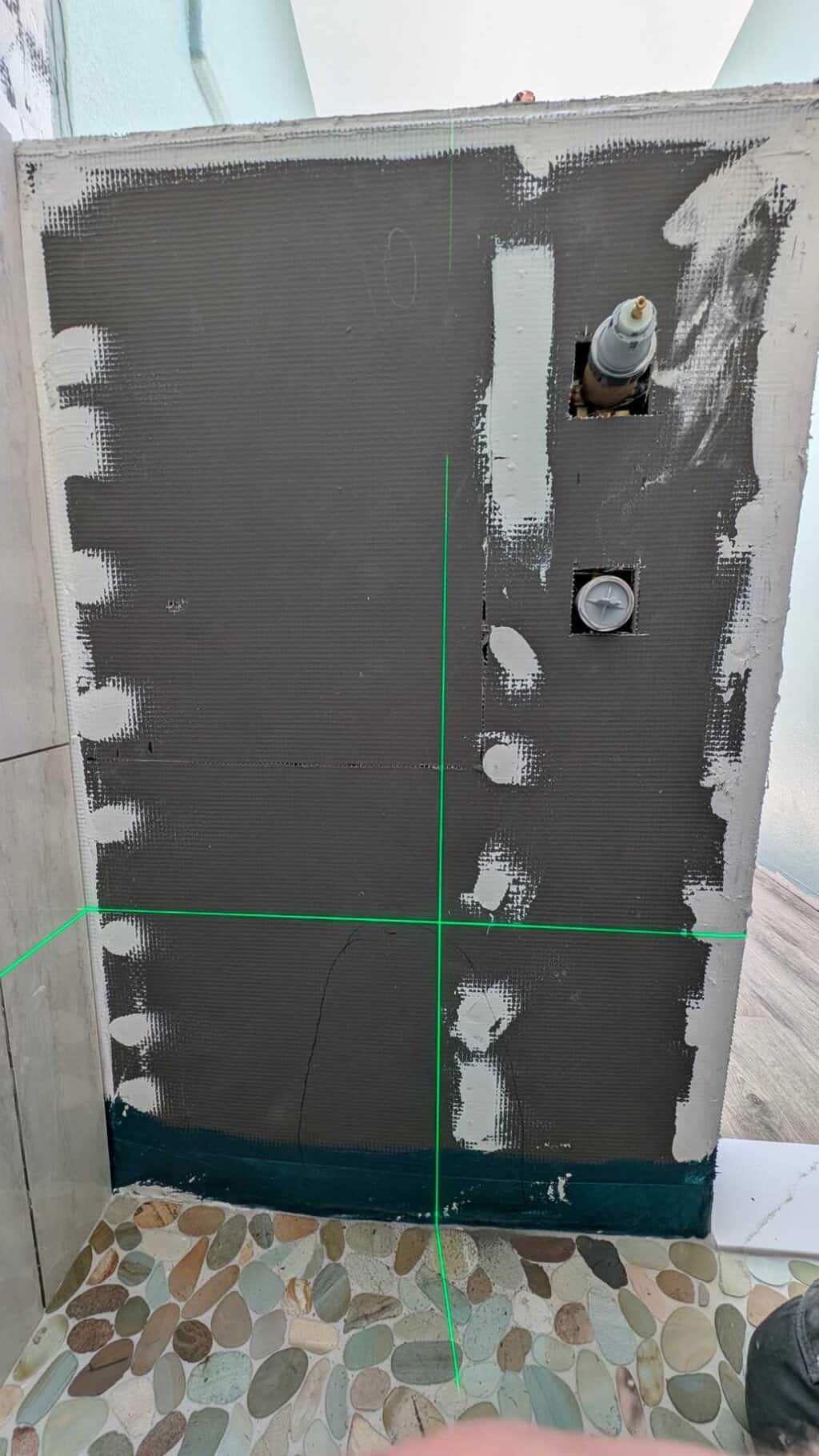 Laying out hall bath niche