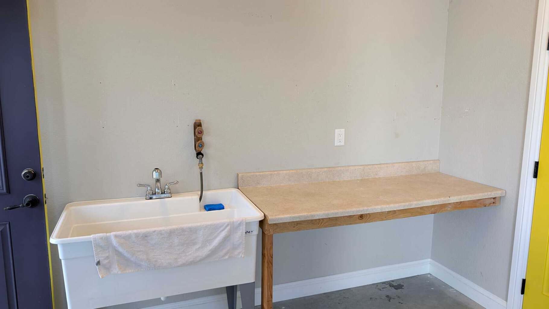 Pottery studio backsplash to be tiled