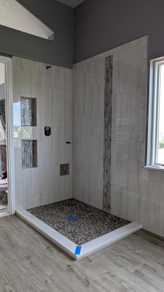 Primary shower fully completed