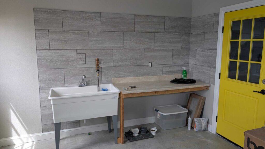 Backsplash grouted and completed