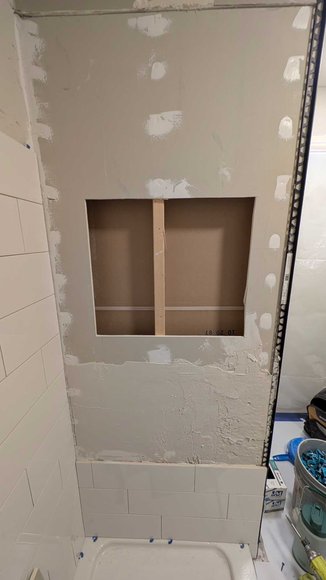 Niche cut out of wall