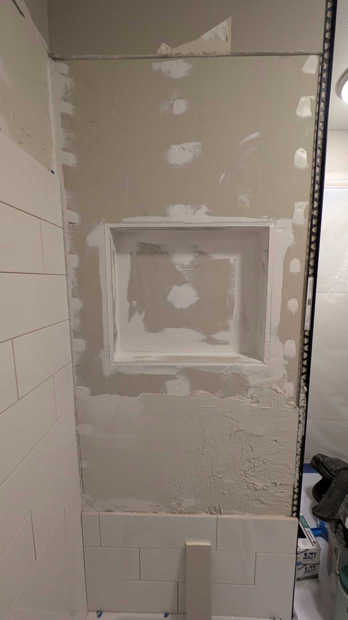 Niche fully installed and sealed