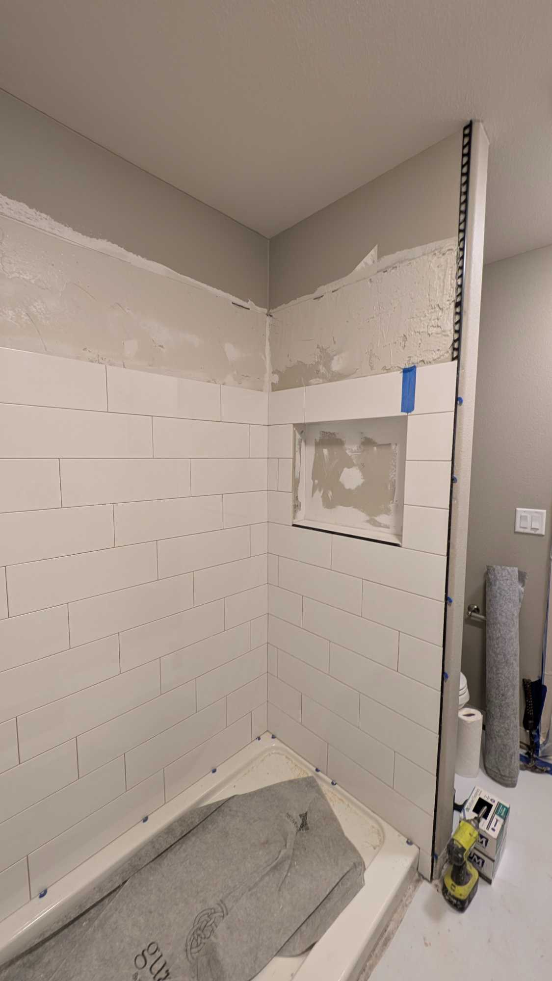 Part of basement shower tiled3