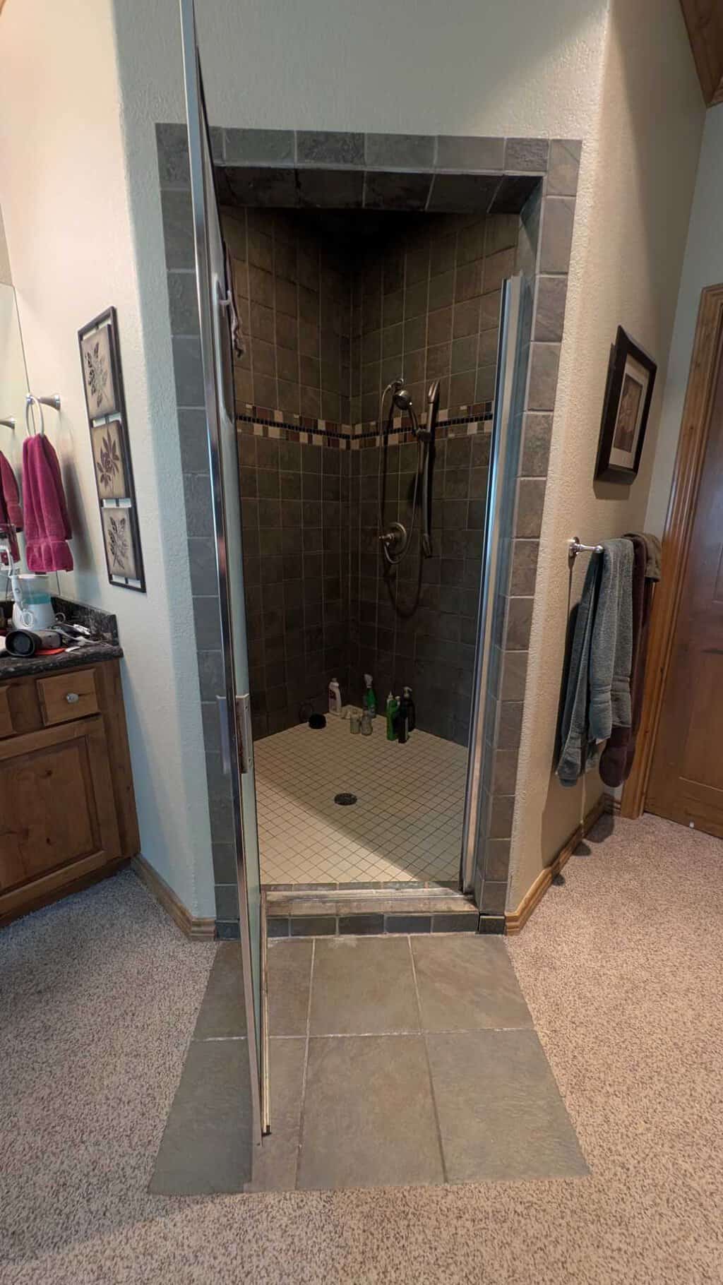 Primary shower that may be demo'd and replaced