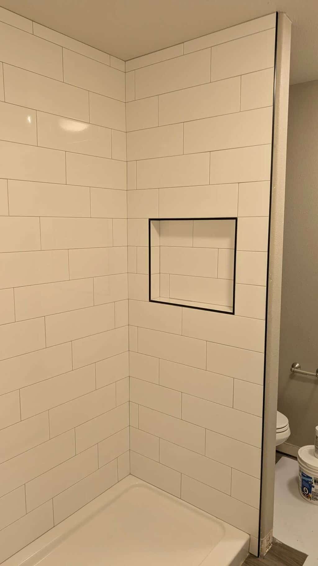 Basement shower grouted and finished3