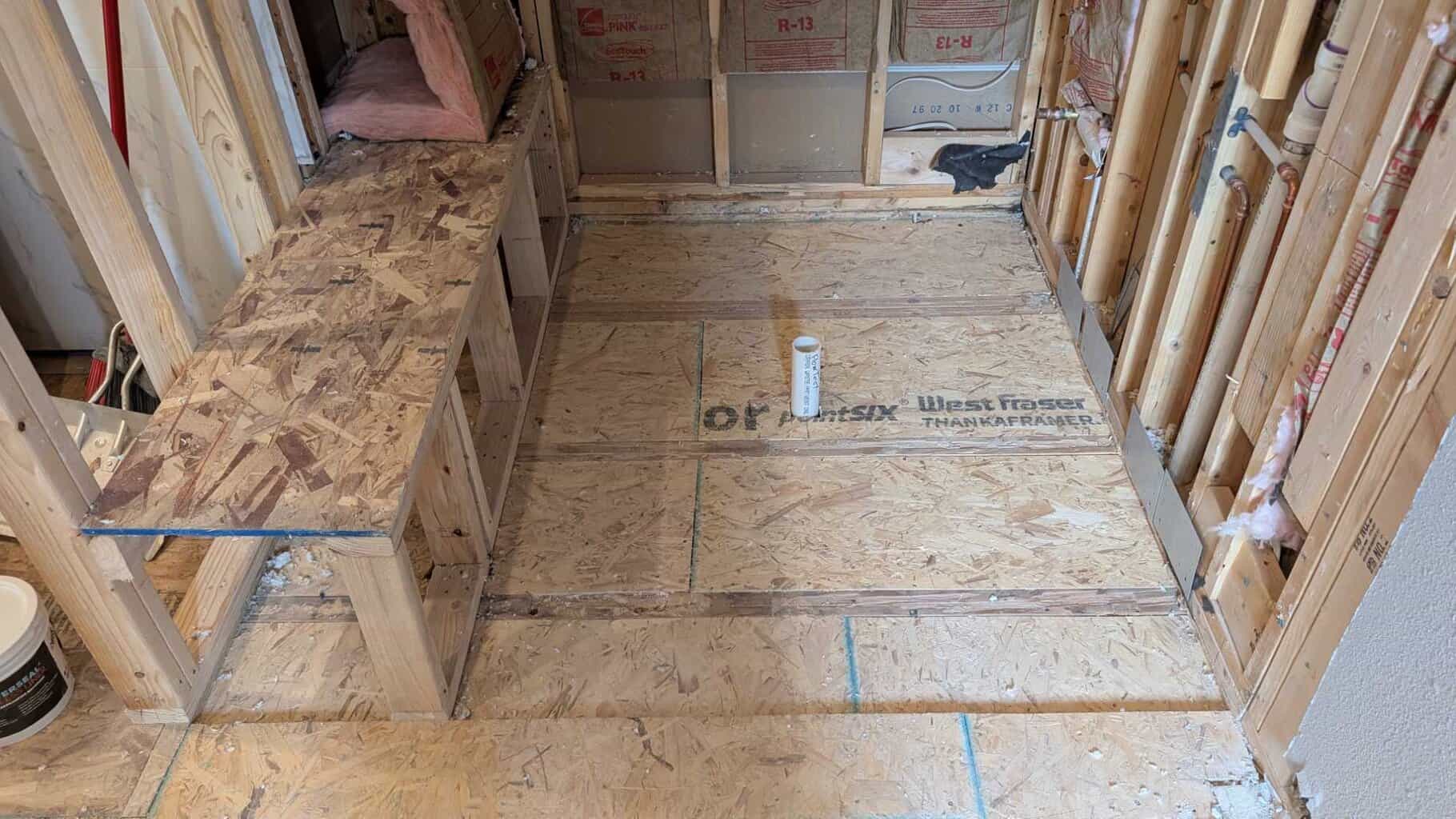 Primary shower - foam shower pan to be installed