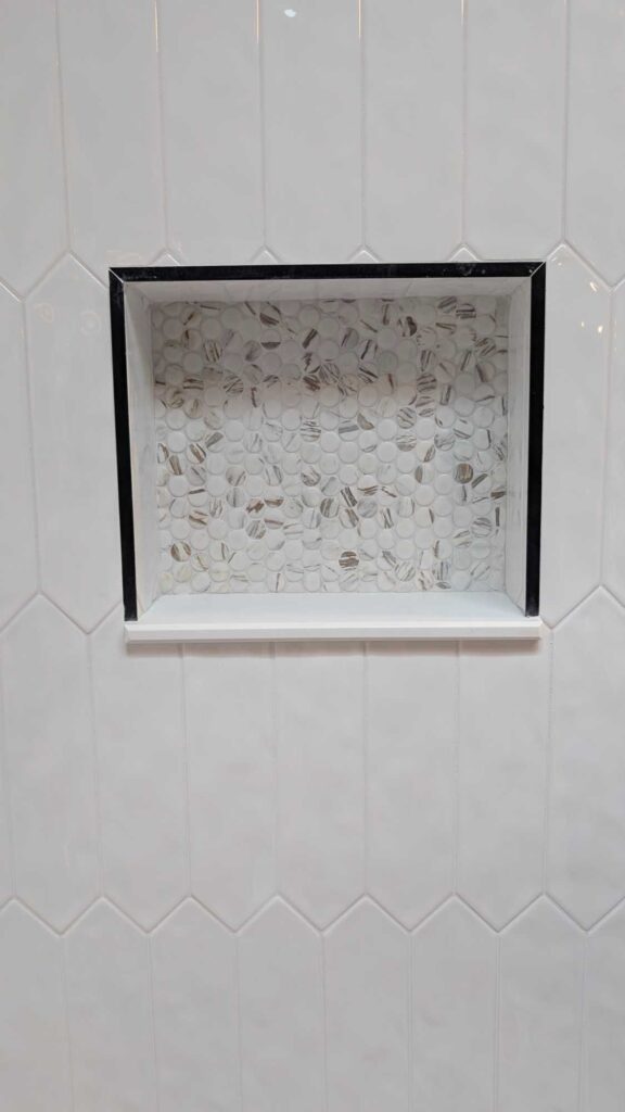 Niche grouted and finished