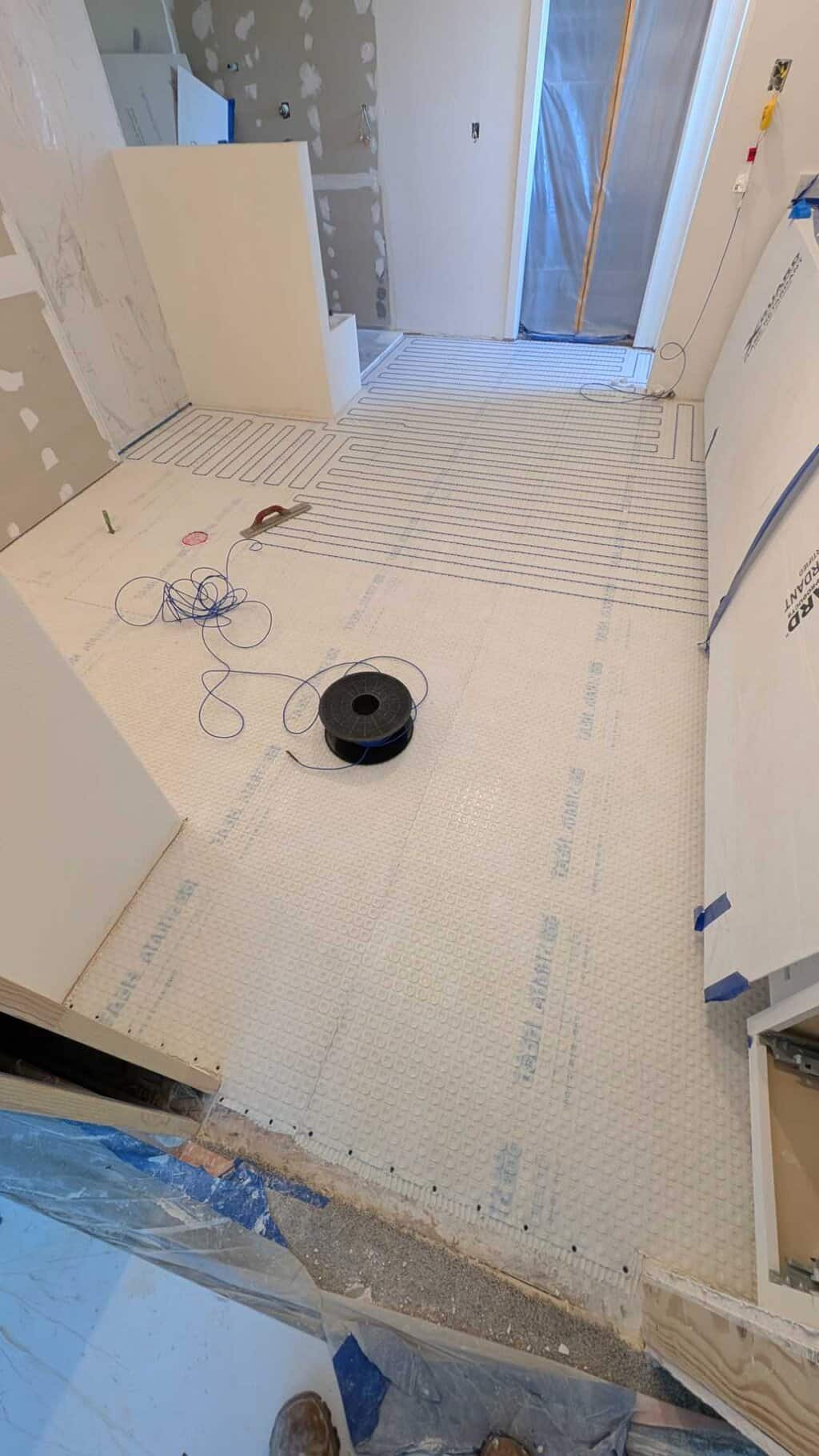 Laying out and installing warm wire