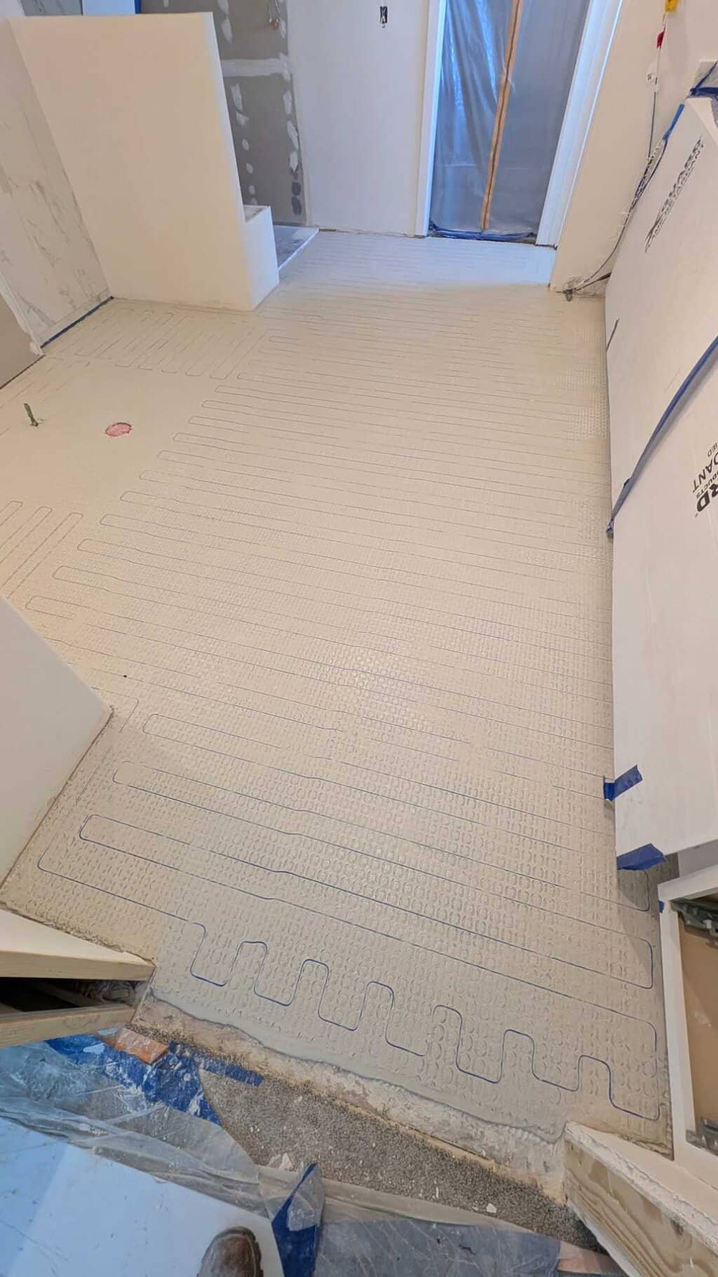 Thinset covering wire and filling membrane3