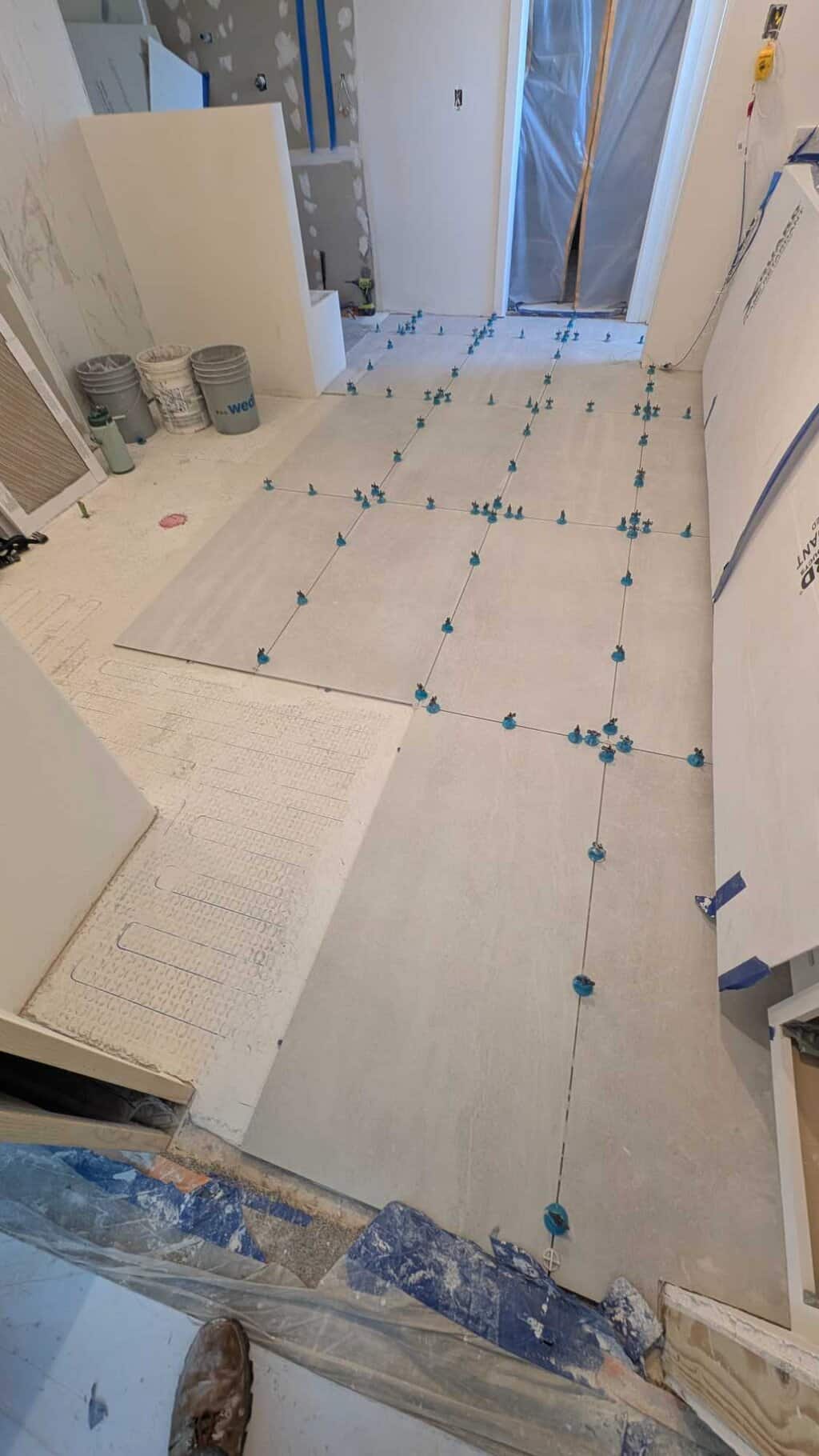 Progress on primary bath floor2