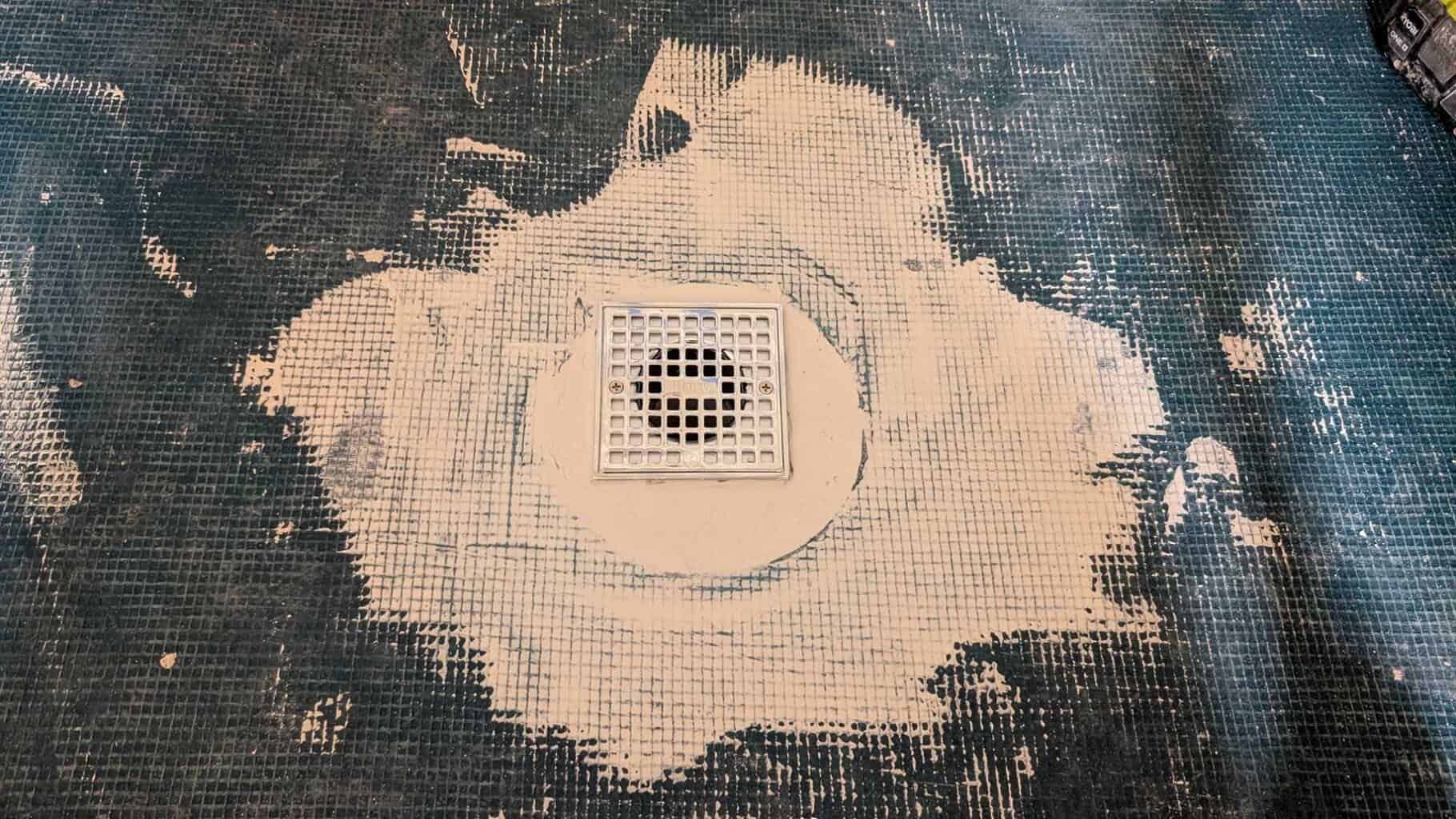 Drain installed in primary shower