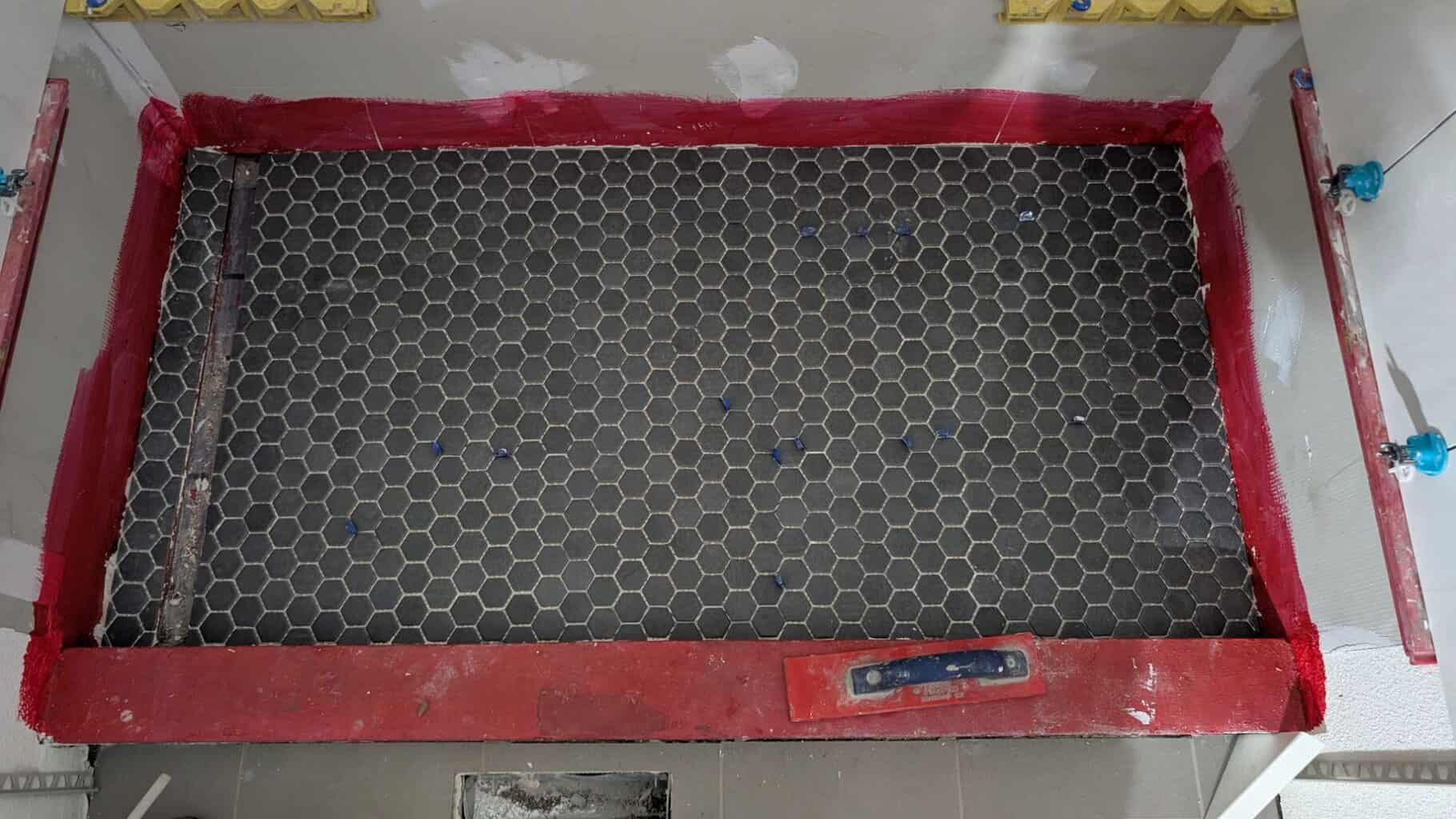 Shower floor installed