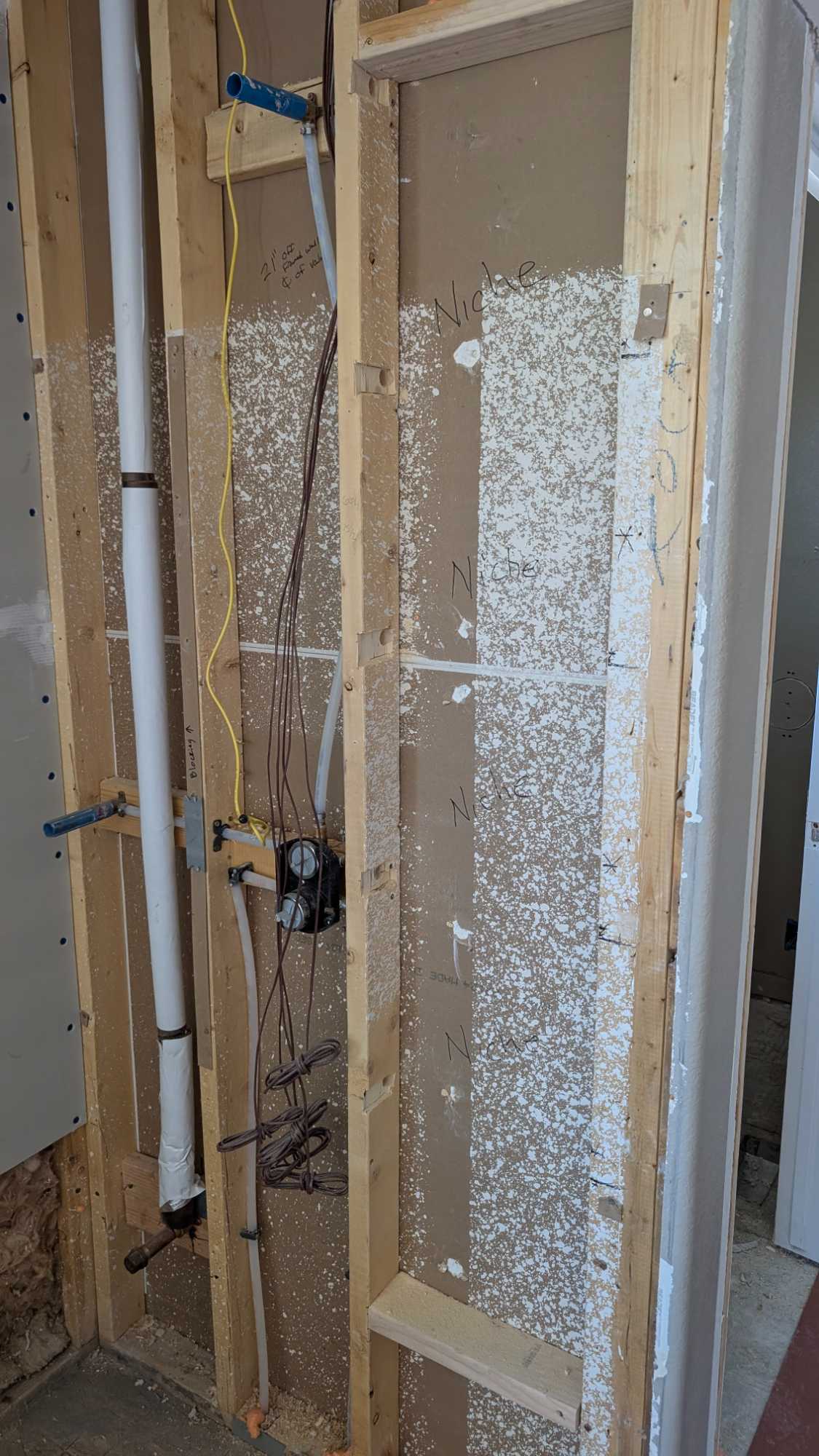 Need to measure, cut, and pull lines for lights through the stud