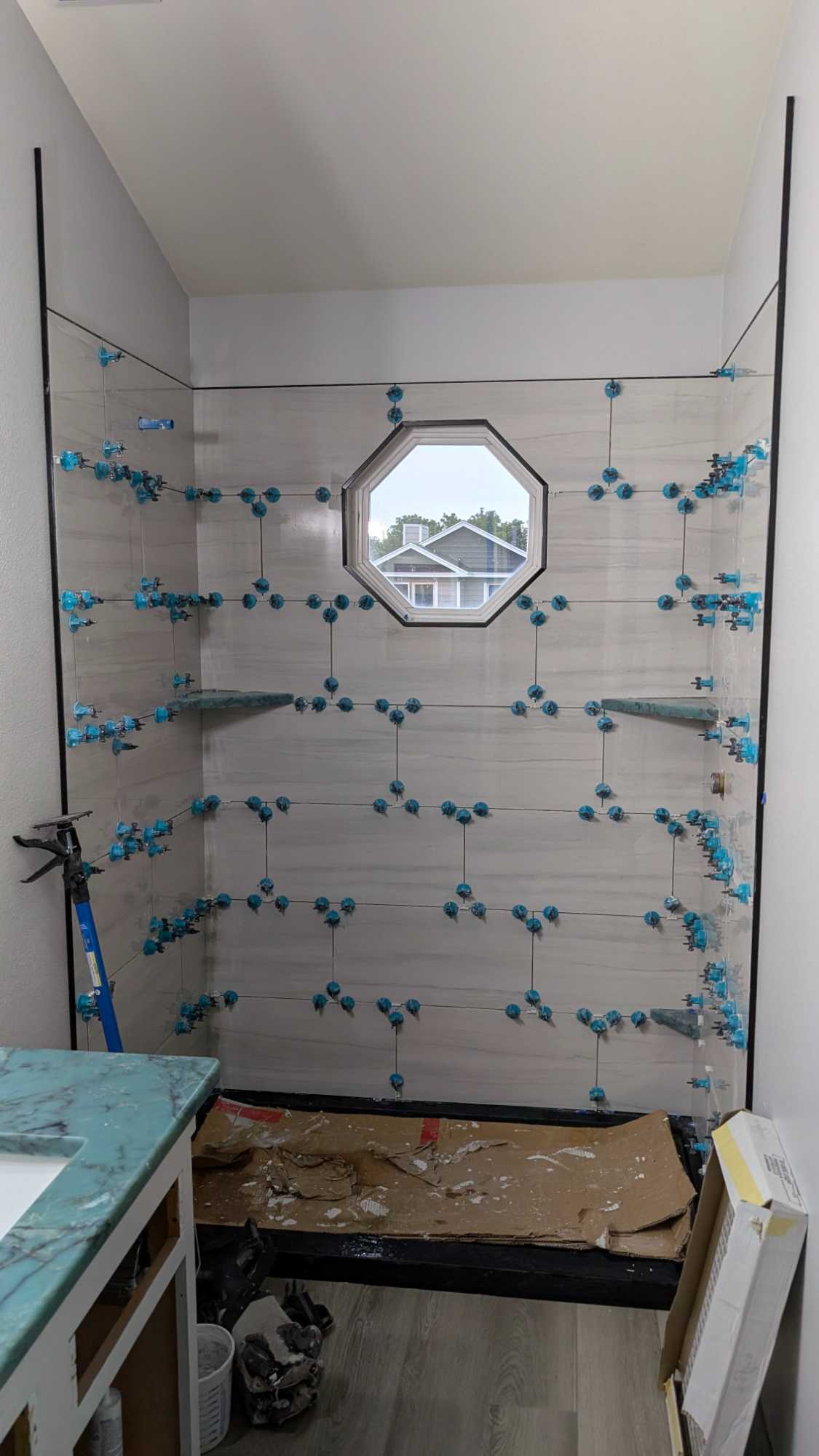 Shower surround fully set