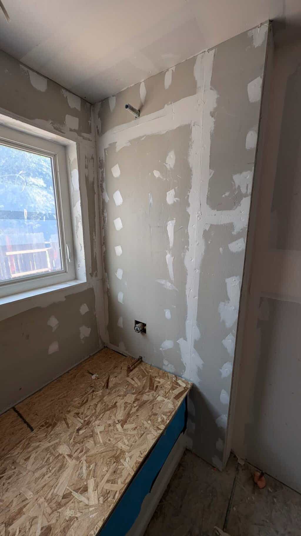 Underlayment mostly installed