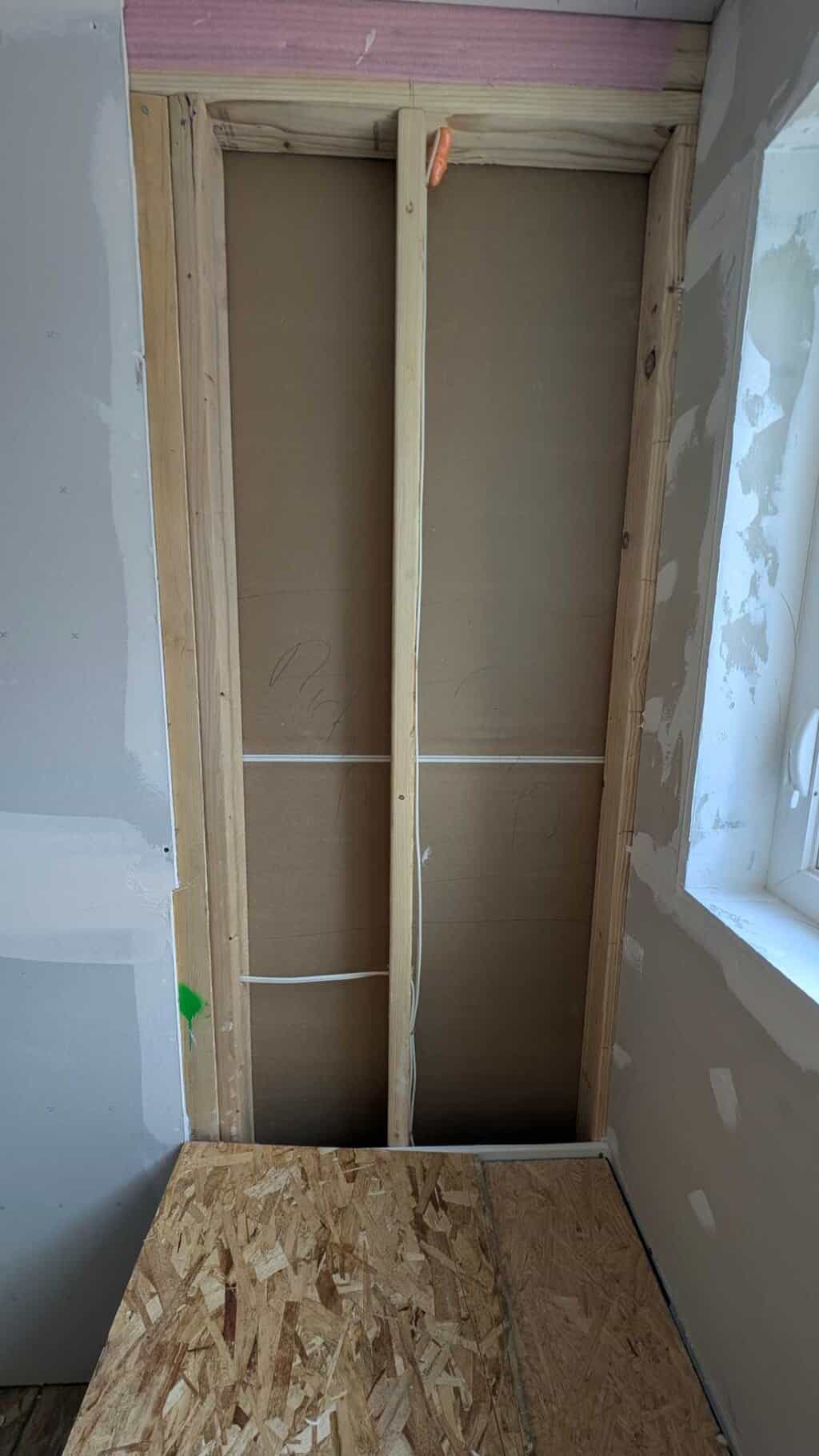 Electrical line will need to be moved from the niche area