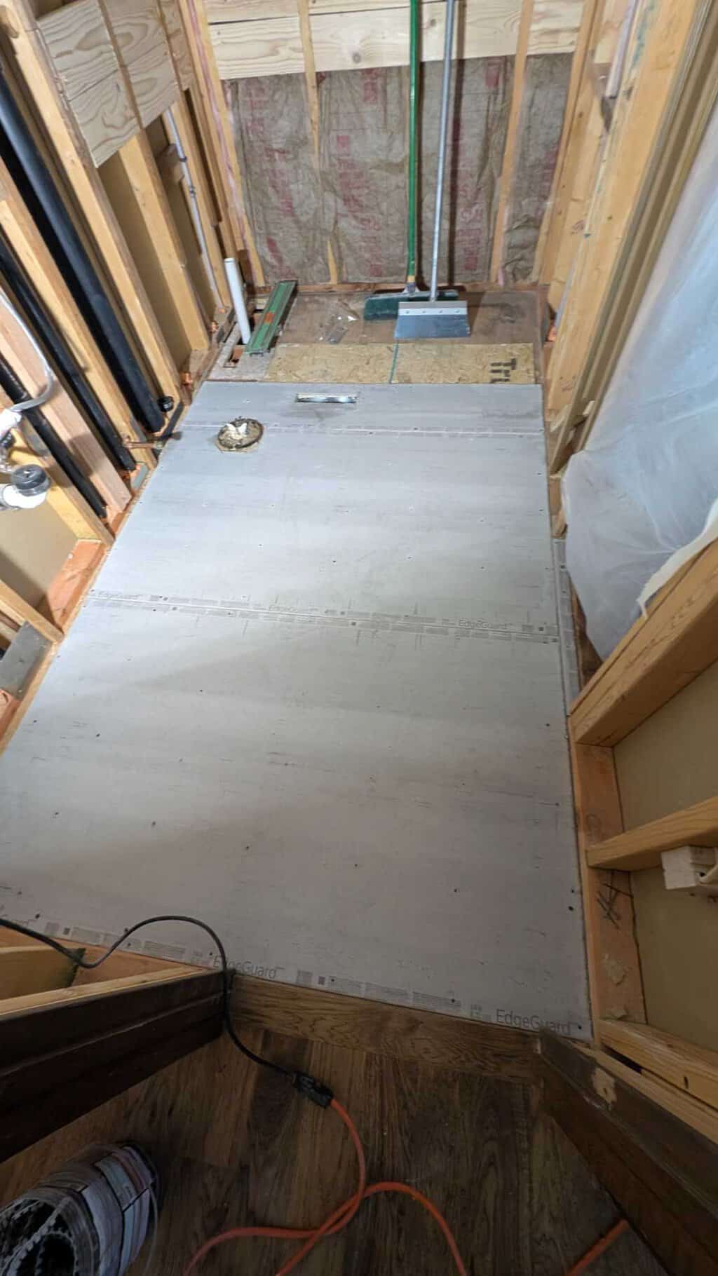 Floor underlayment installed