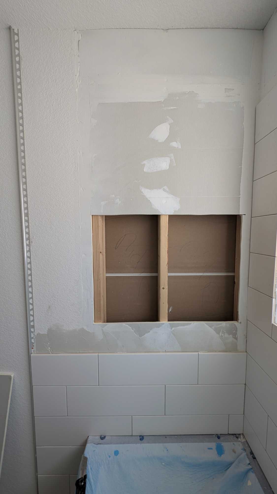 Cutting open the wall for the niche