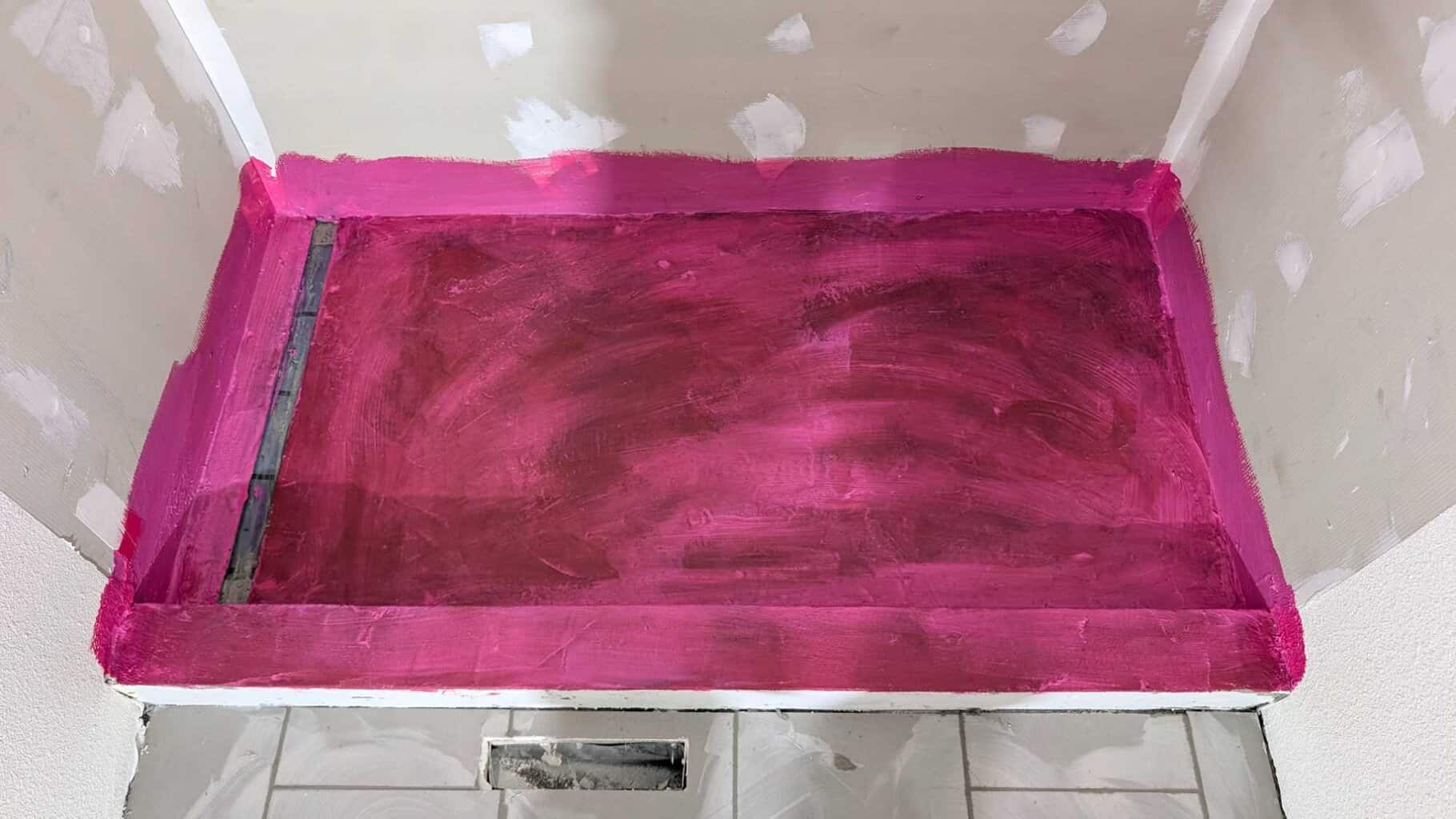 Shower pan waterproofed