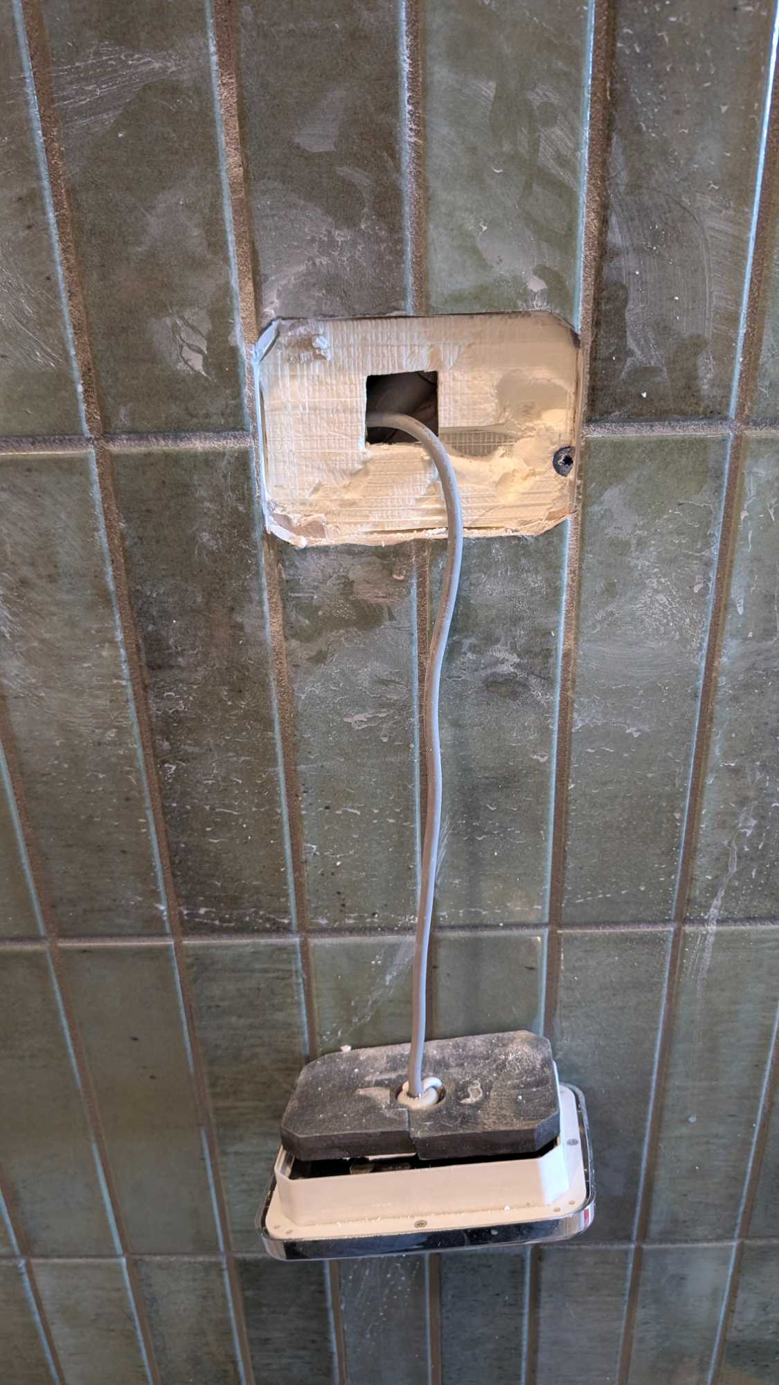 Cutting hole for steam shower control