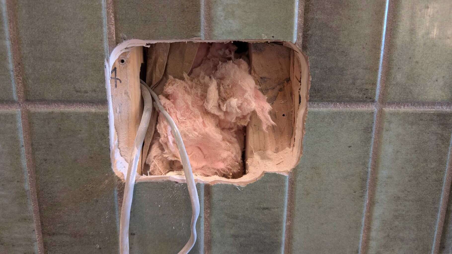 Hole cut for steam shower control