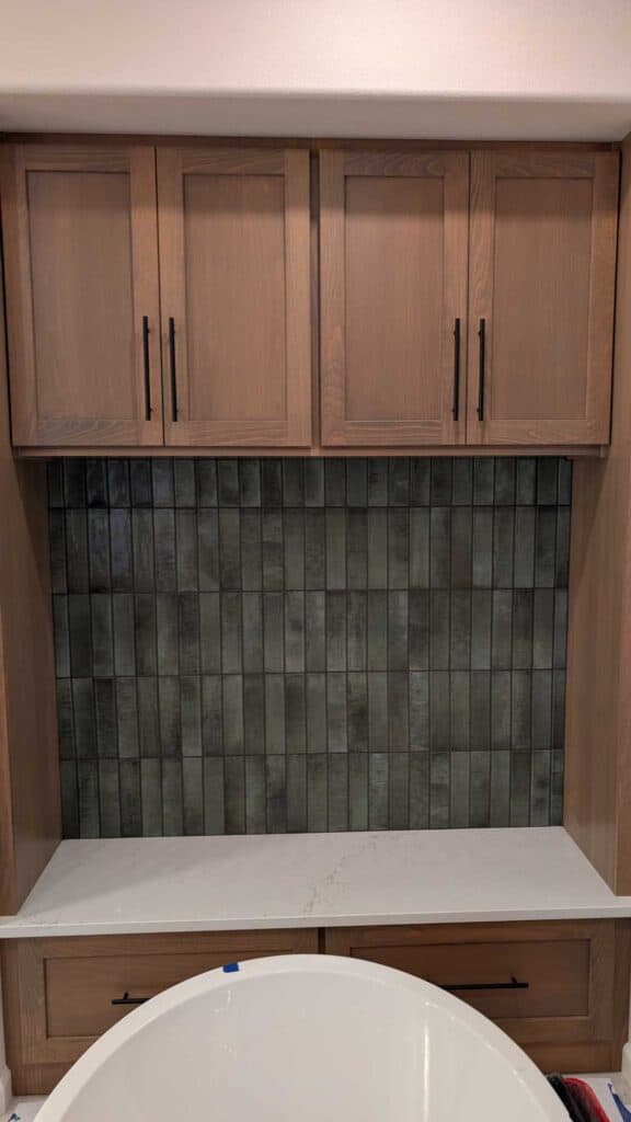 Backsplash grouted and finished