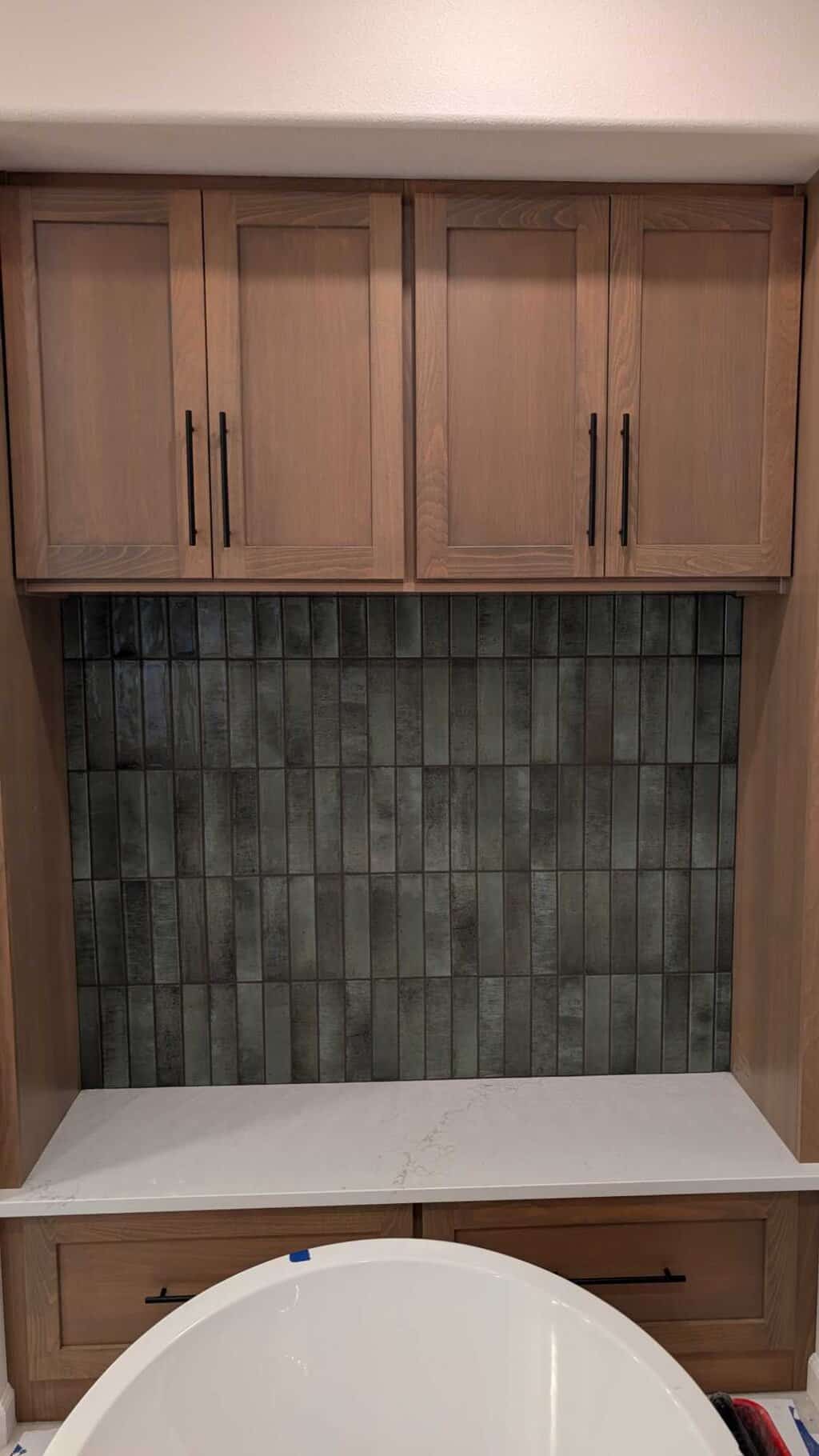 Backsplash grouted and finished