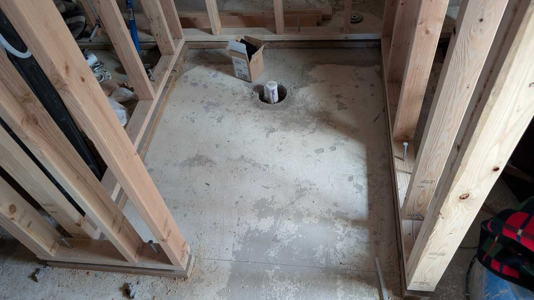 Primary bath shower pan to be packed